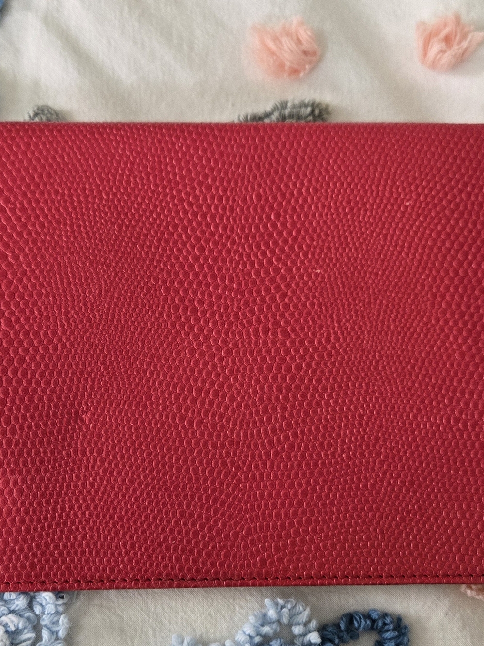 AMI Envelope Textured Clutch in Raspberry - Picture 2 of 3